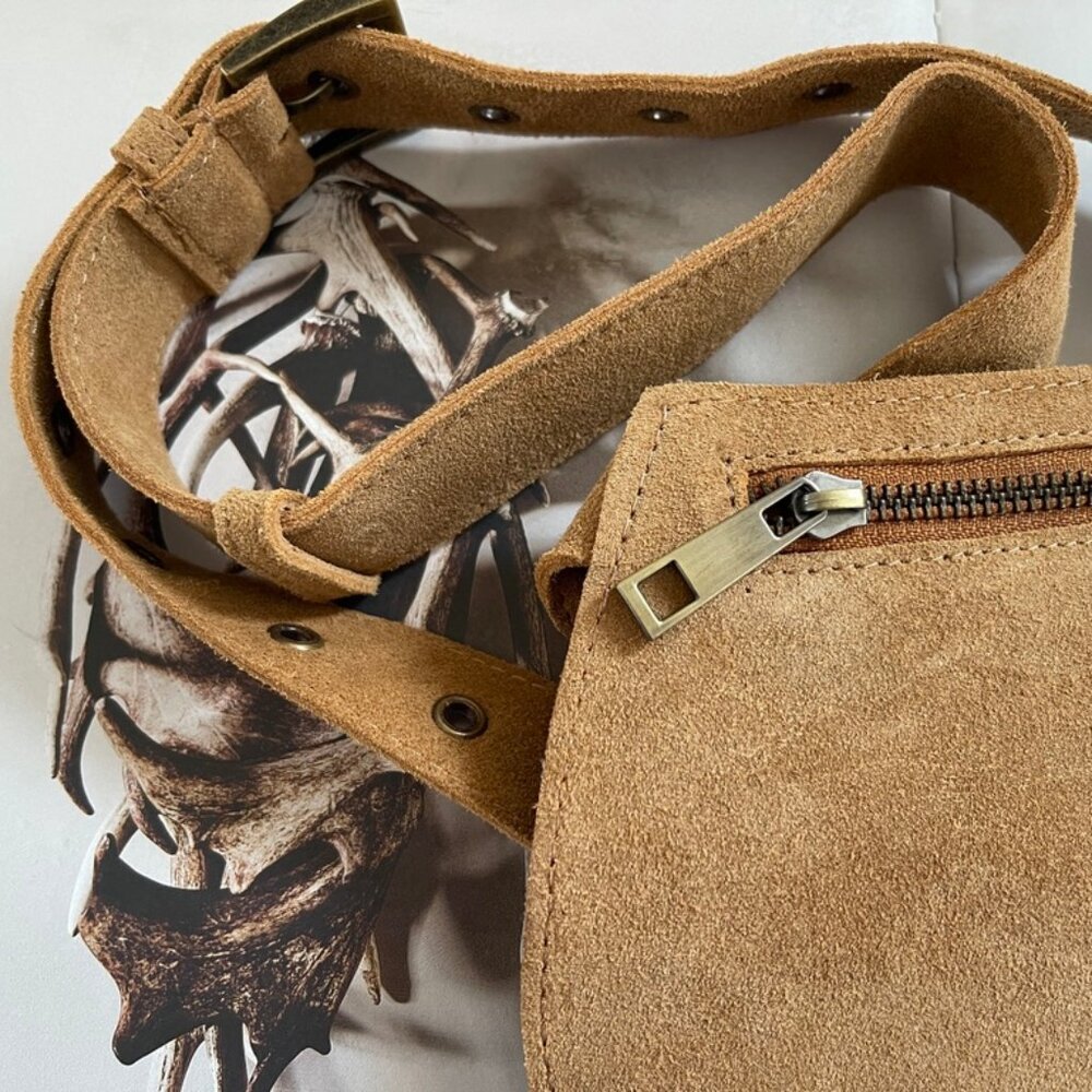 FREE PEOPLE "Avalon" Suede Leather Swing Bag in Caramel is New w/o Tags! - Picture 13 of 13